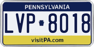 PA license plate LVP8018