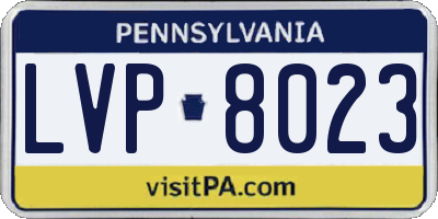 PA license plate LVP8023