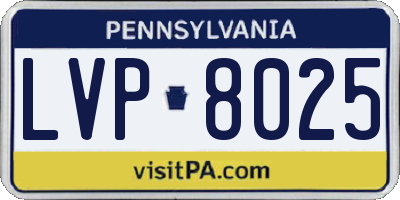PA license plate LVP8025