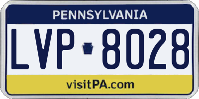 PA license plate LVP8028