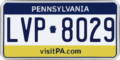 PA license plate LVP8029