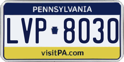 PA license plate LVP8030