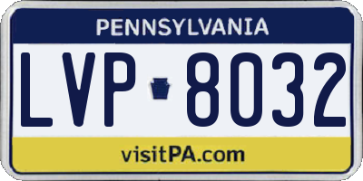 PA license plate LVP8032
