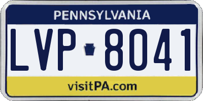 PA license plate LVP8041