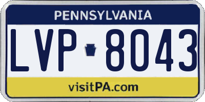 PA license plate LVP8043