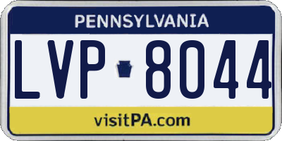 PA license plate LVP8044