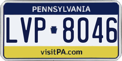 PA license plate LVP8046