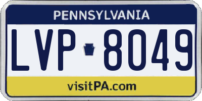 PA license plate LVP8049