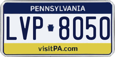 PA license plate LVP8050