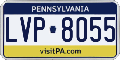 PA license plate LVP8055