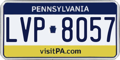 PA license plate LVP8057