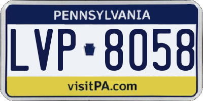 PA license plate LVP8058