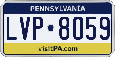 PA license plate LVP8059