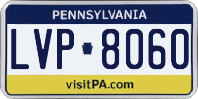 PA license plate LVP8060