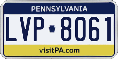 PA license plate LVP8061