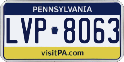 PA license plate LVP8063