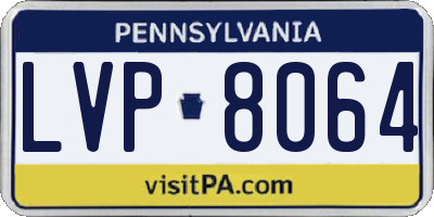 PA license plate LVP8064