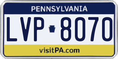 PA license plate LVP8070