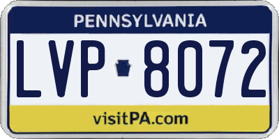 PA license plate LVP8072