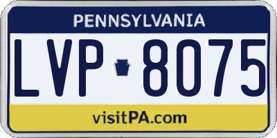 PA license plate LVP8075