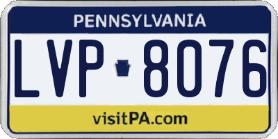 PA license plate LVP8076