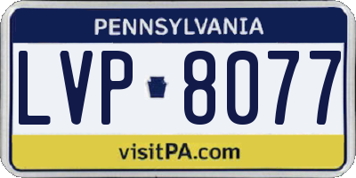 PA license plate LVP8077