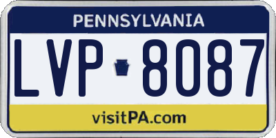 PA license plate LVP8087