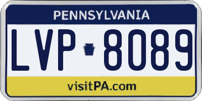 PA license plate LVP8089