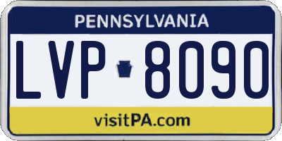 PA license plate LVP8090