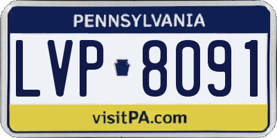 PA license plate LVP8091