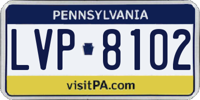PA license plate LVP8102