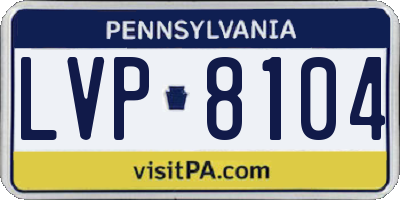 PA license plate LVP8104