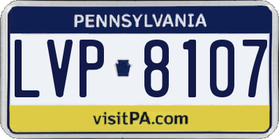 PA license plate LVP8107