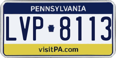 PA license plate LVP8113
