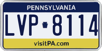 PA license plate LVP8114