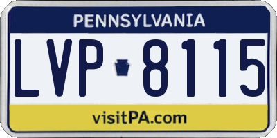 PA license plate LVP8115