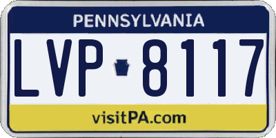 PA license plate LVP8117