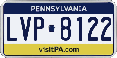 PA license plate LVP8122