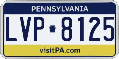 PA license plate LVP8125