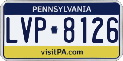 PA license plate LVP8126