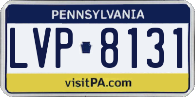 PA license plate LVP8131