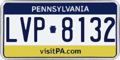 PA license plate LVP8132