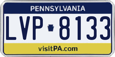 PA license plate LVP8133