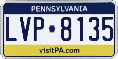 PA license plate LVP8135