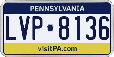 PA license plate LVP8136