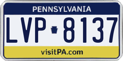PA license plate LVP8137