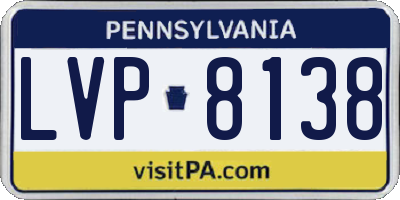 PA license plate LVP8138