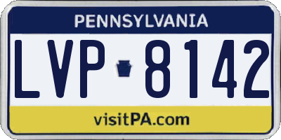 PA license plate LVP8142