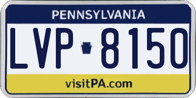 PA license plate LVP8150