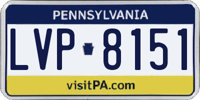 PA license plate LVP8151